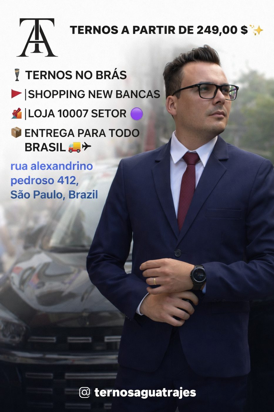 Anúncio Ternos Aguatrajes, ternos no Brás
